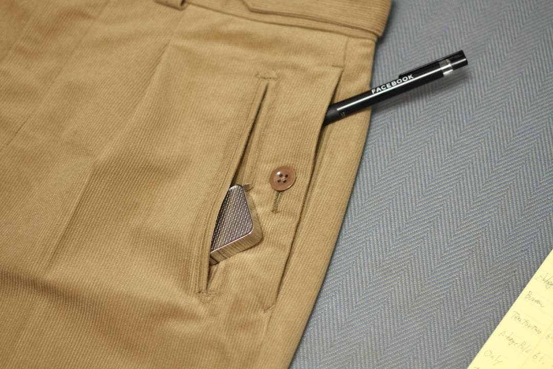 【美品】Tangent コーデュロイ スラックス Charles ブラウン 46