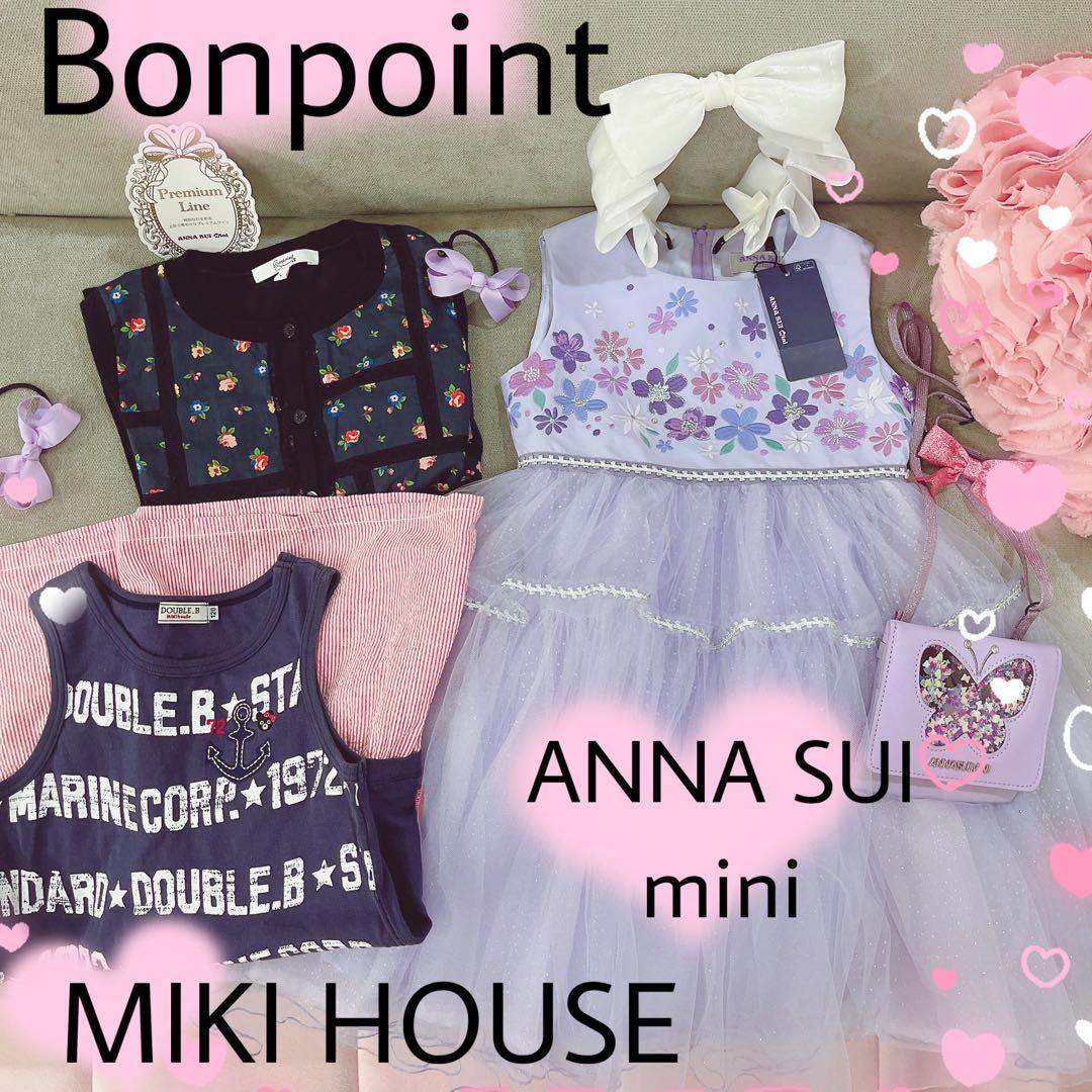 アナスイミニ❤️ドレス❤️ワンピ❤️ボンポワン ❤️花柄❤️ネイビー❤️花❤️ミキハウス❤️