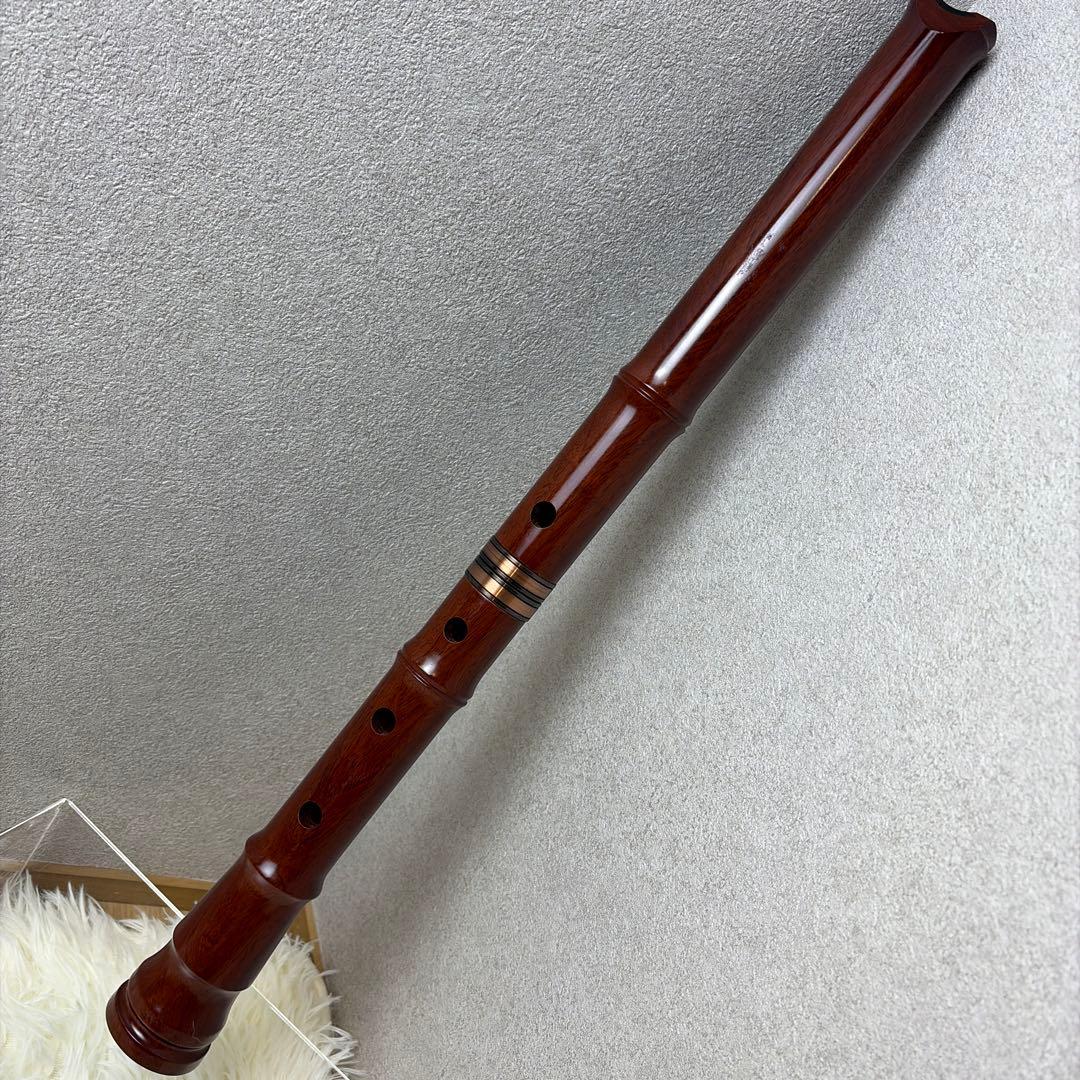 【極美品】尺八 銘あり 清風 1印 1尺8寸 5孔 銅三線