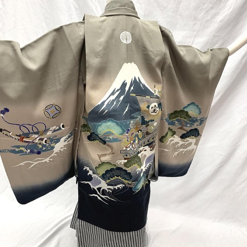 508ab42着物&羽織のみ■七五三 五歳 男児 着物&羽織