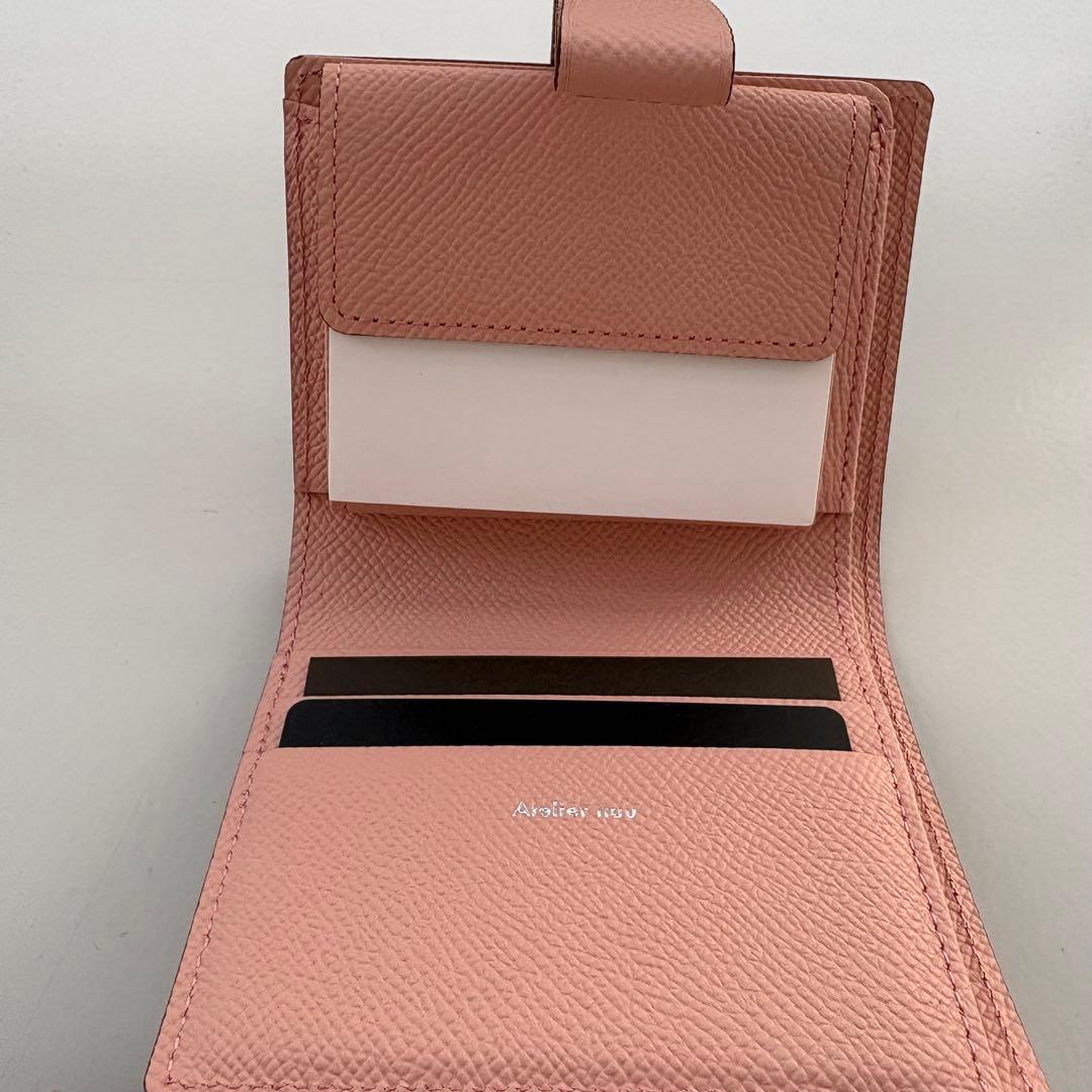 【限定カラー】noble 二つ折りウォレット グレー×サクラピンク