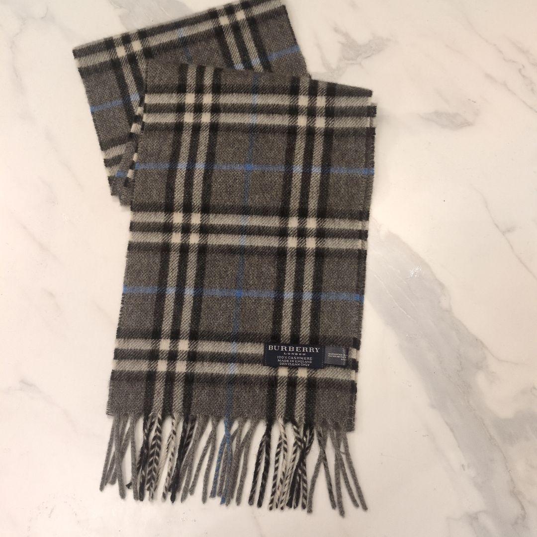 美品　BURBERRY LONDONカシミヤ100% マフラー　グレー