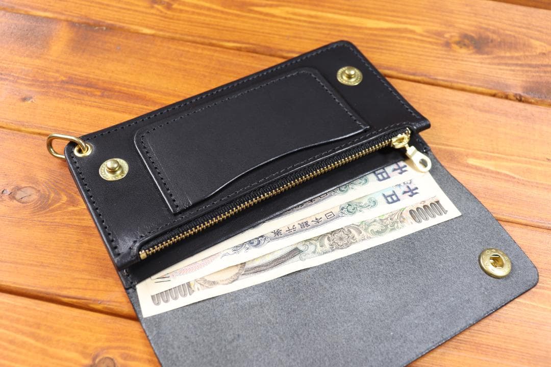 ロングトラッカーウォレット　真鍮　栃木レザー