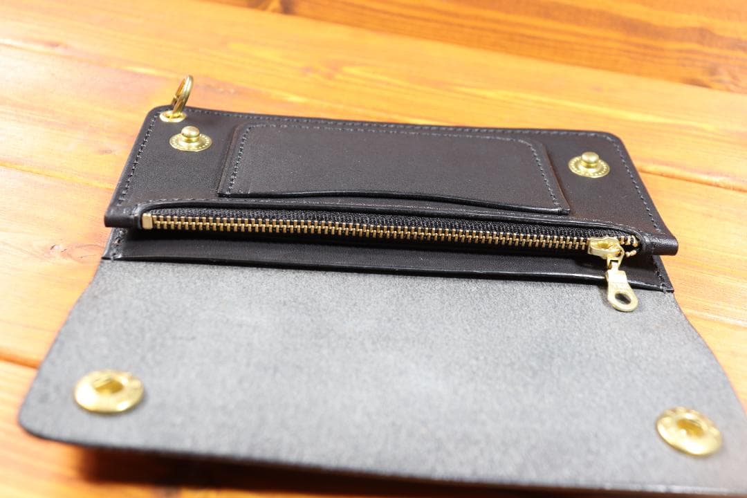 ロングトラッカーウォレット　真鍮　栃木レザー