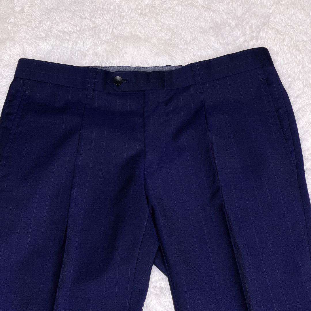 SUIT SELECT スーツセレクト ネイビー ストライプ シングル仕立て