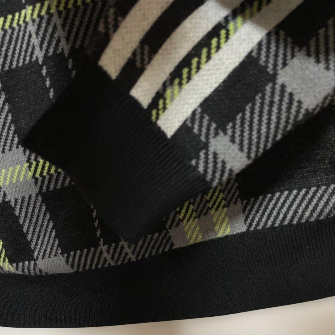 値下げ★新品★アディダスニット+ダンボールスカートセットアップチェックセーターS