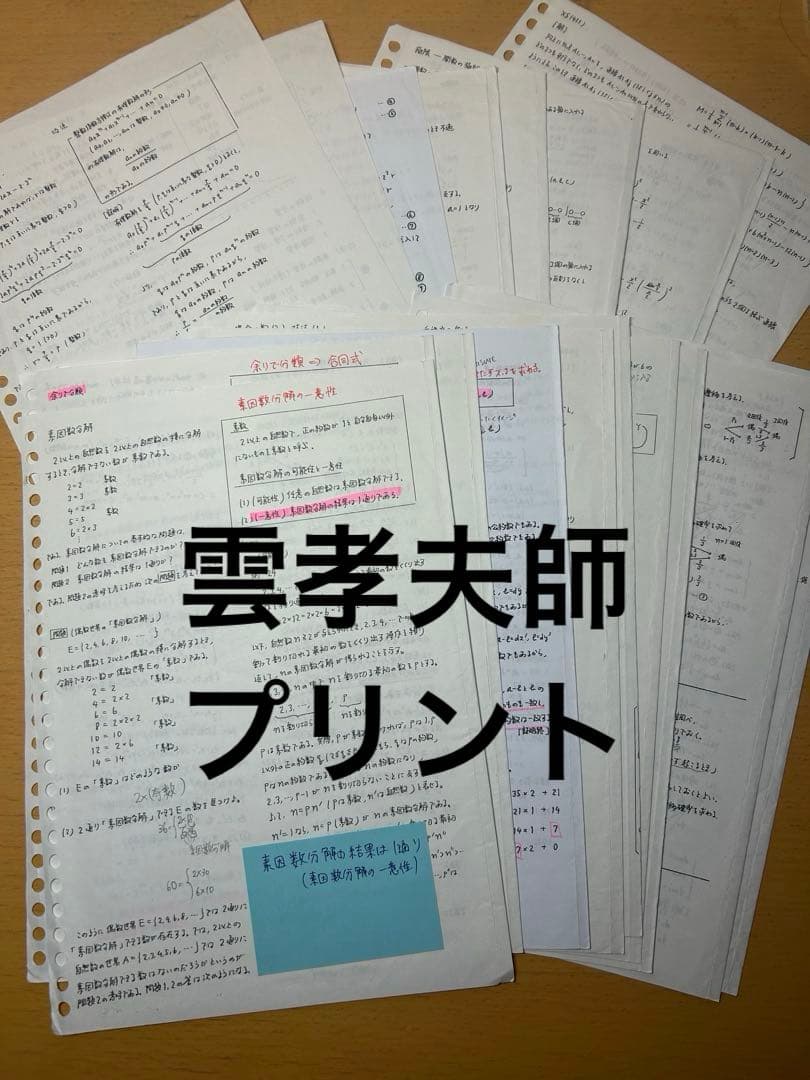 数学XS前期　清史弘師　石川博也師　小林隆章師　雲孝夫師　駿台　通年