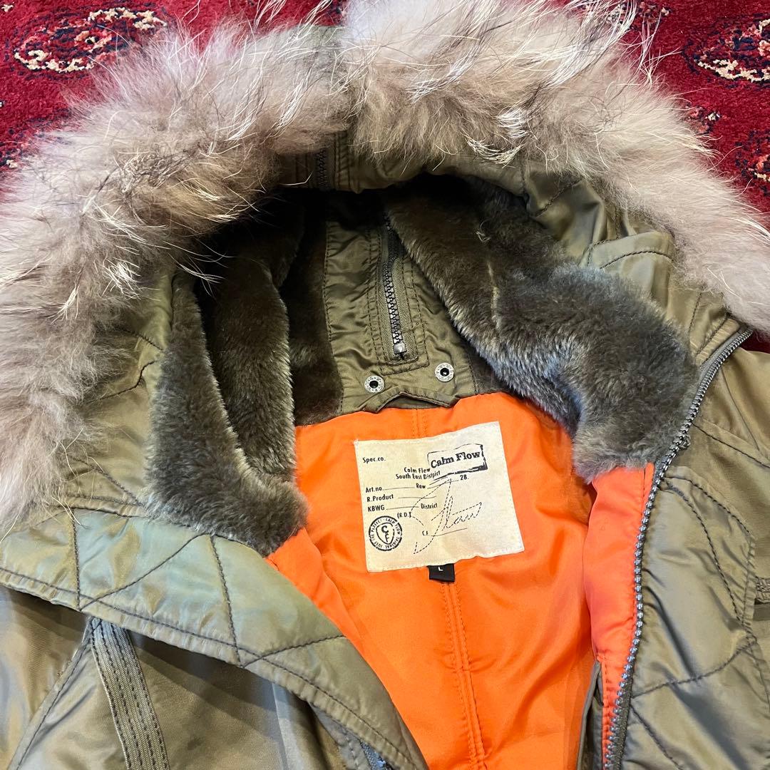 人気のデザイン！カームフロウ ブルゾン ミリタリー N2B ファー　短丈　カーキ