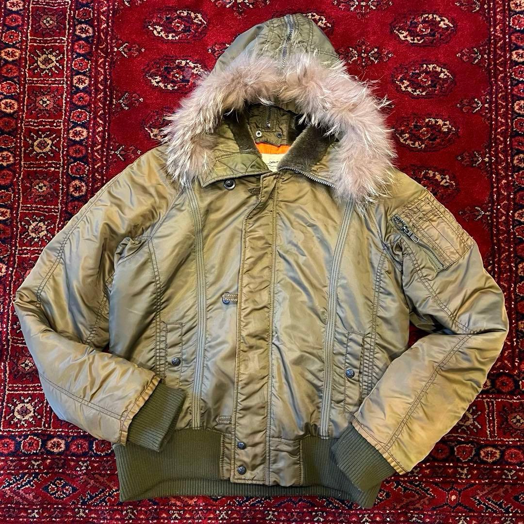 人気のデザイン！カームフロウ ブルゾン ミリタリー N2B ファー　短丈　カーキ