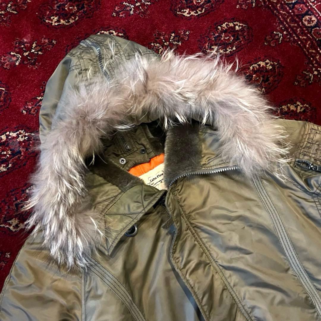 人気のデザイン！カームフロウ ブルゾン ミリタリー N2B ファー　短丈　カーキ