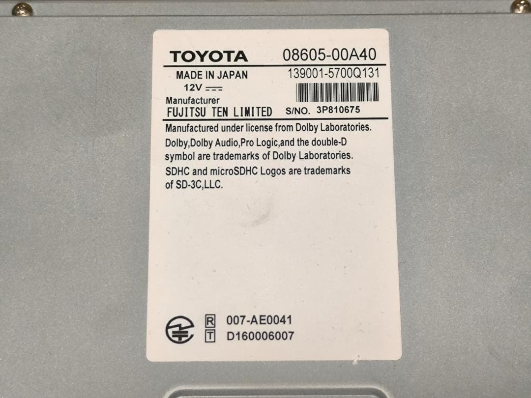 トヨタ 純正ナビ NSZT-Y66T セキュリティ解除済み とてもきれいです