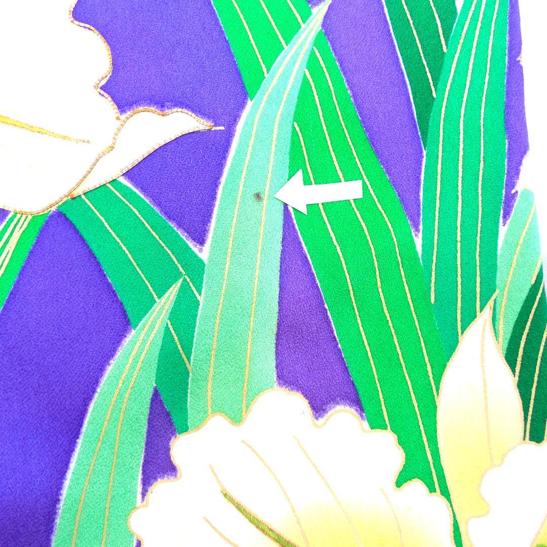 美品★振袖フルセット　正絹　成人式　振袖　7点セット　Mサイズ　紫色　花柄