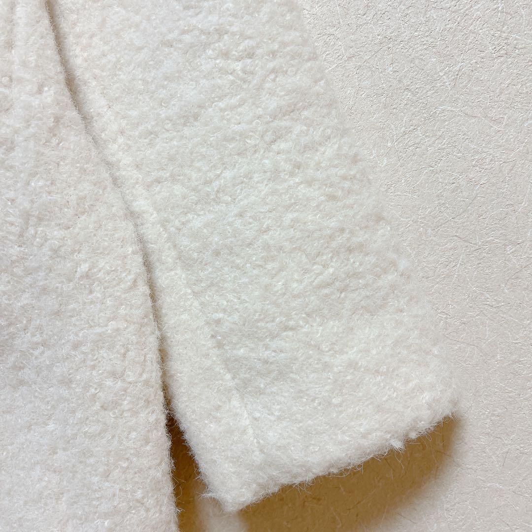 美品　ZARA ザラ　ブークレダブルブレストミディ丈コート　S ホワイト　白