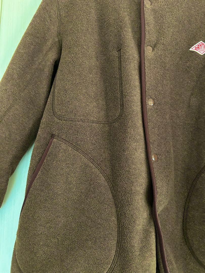 DANTONダントン フリース ノーカラージャケット 焦げ茶ブラウン サイズ42