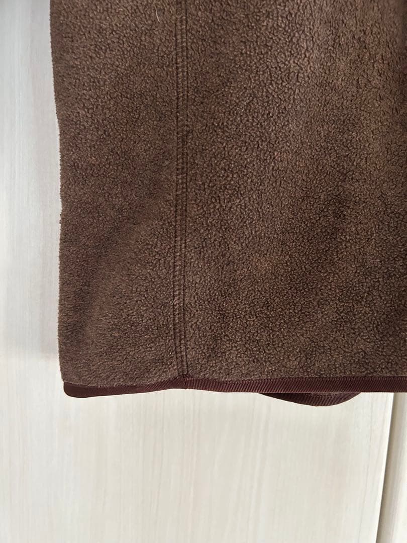 DANTONダントン フリース ノーカラージャケット 焦げ茶ブラウン サイズ42