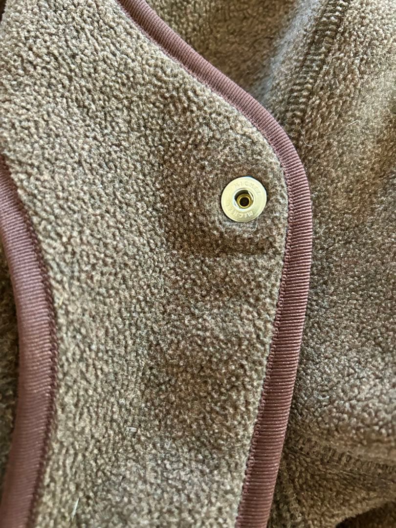 DANTONダントン フリース ノーカラージャケット 焦げ茶ブラウン サイズ42