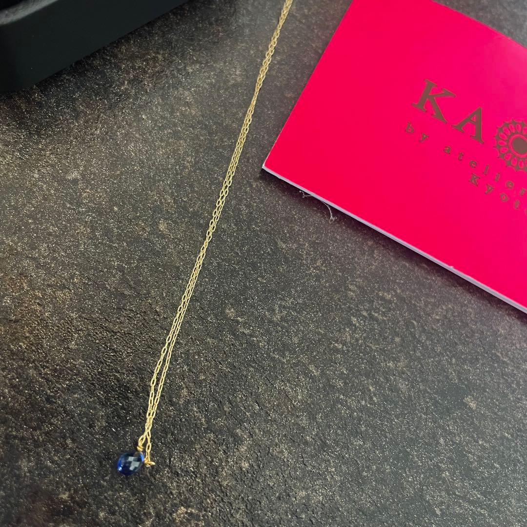 ナチュラルストーンネックレスK10ブルーサファイア　ネックレス　KAORU