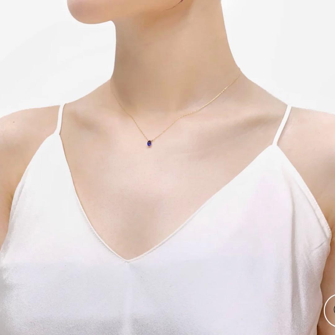 ナチュラルストーンネックレスK10ブルーサファイア　ネックレス　KAORU