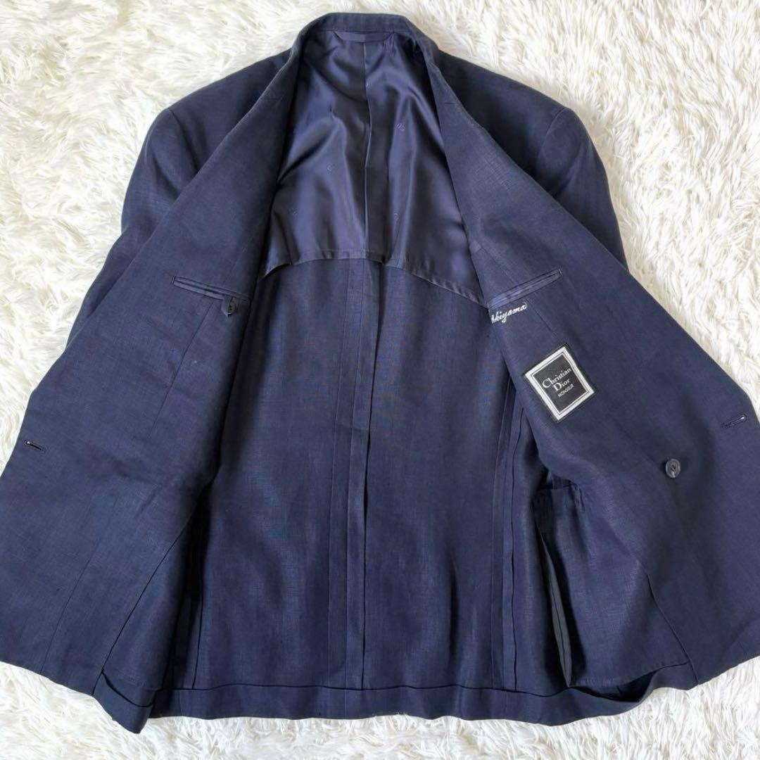 クリスチャンディオール　リネン100 ダブル　セットアップ　スーツ