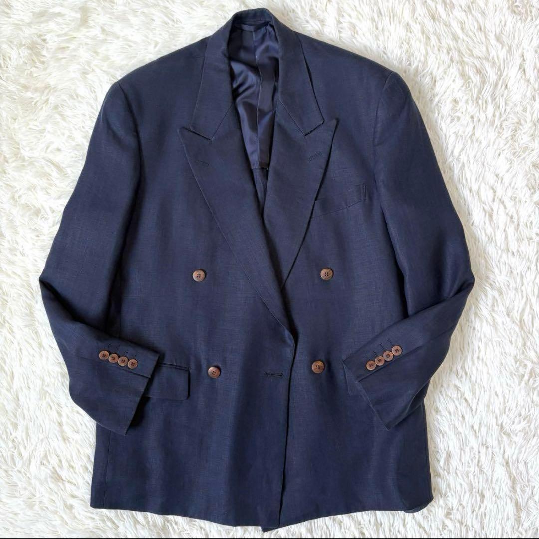 クリスチャンディオール　リネン100 ダブル　セットアップ　スーツ