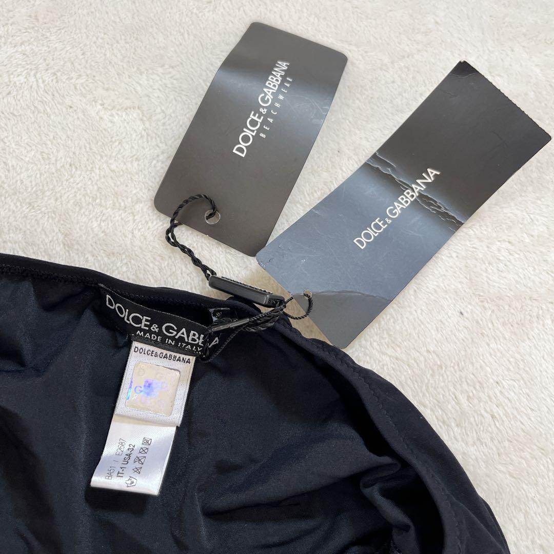 新品タグ付きD&G ドルチェ&ガッバーナ 黒　ビキニ 水着　セパレート　S M