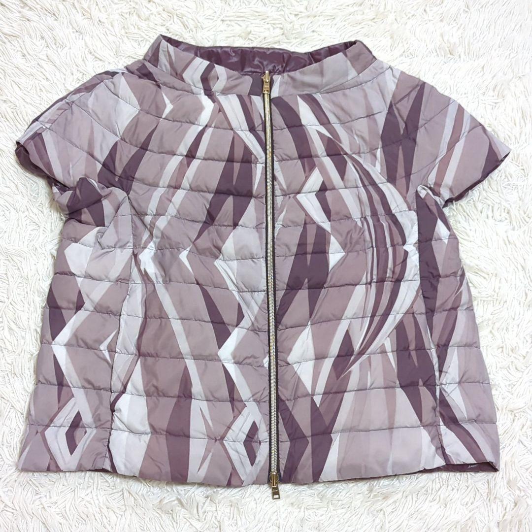 未使用級 HERNO 46 リバーシブル フレンチスリーブ ケープ ダウンベスト