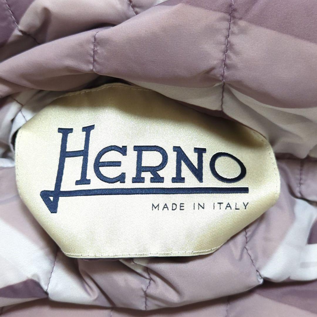 未使用級 HERNO 46 リバーシブル フレンチスリーブ ケープ ダウンベスト