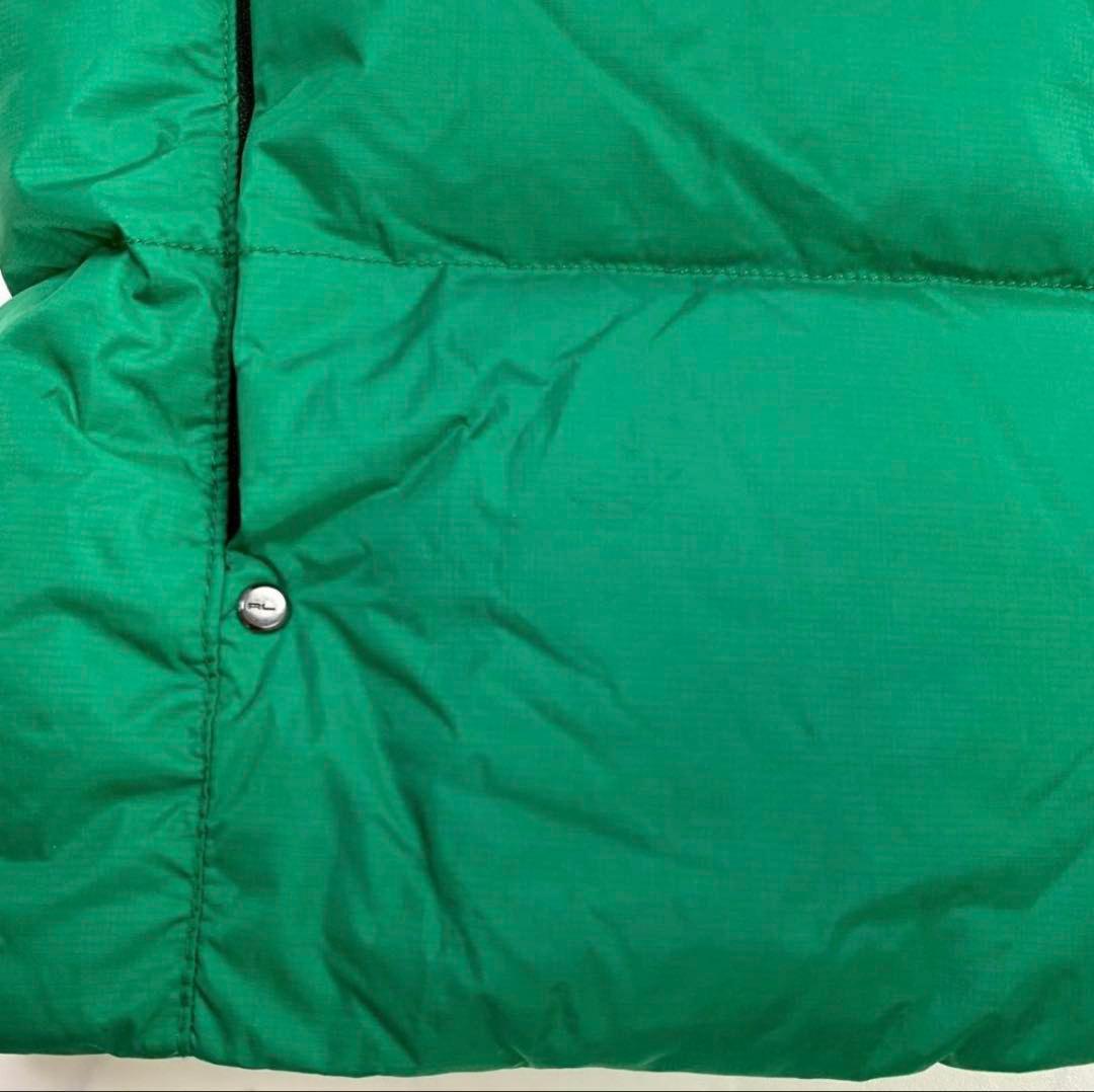 ポロラルフローレン ダウンベスト ビッグポニー 星条旗ワッペン 緑 S