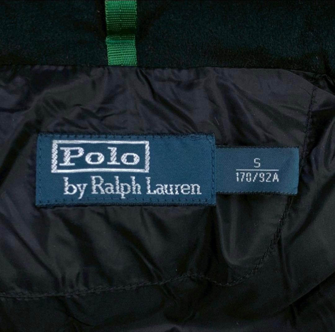 ポロラルフローレン ダウンベスト ビッグポニー 星条旗ワッペン 緑 S