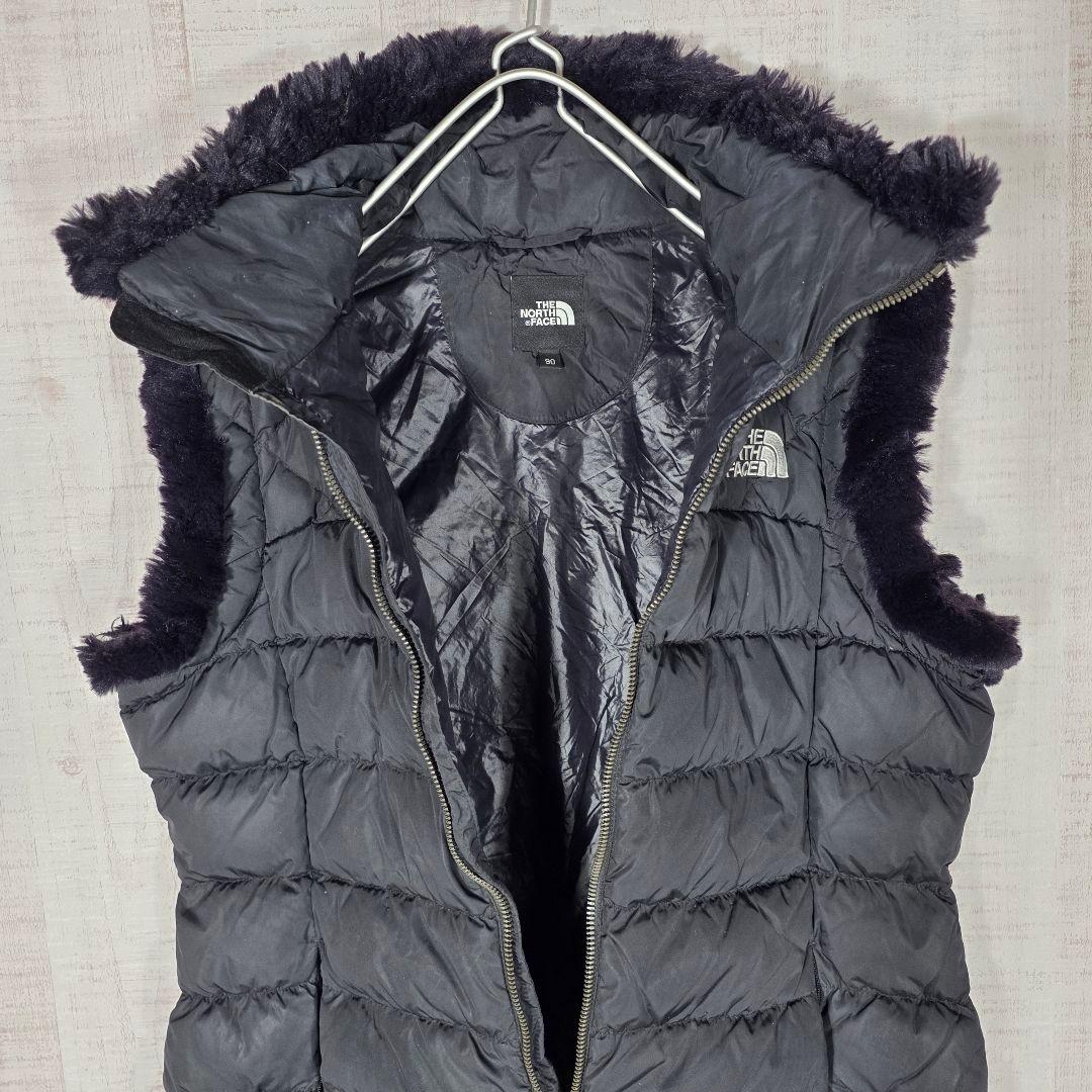 希少デザイン☆ノースフェイス ファーダウンベスト キルティングベスト 黒 L