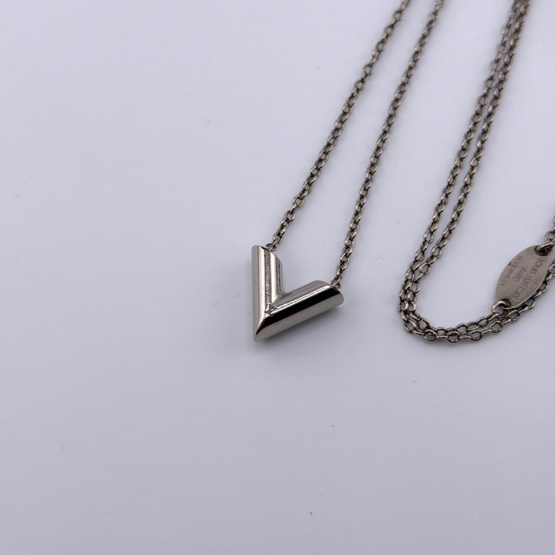 【美品】ルイヴィトン ネックレス コリエ エセンシャルV シルバー