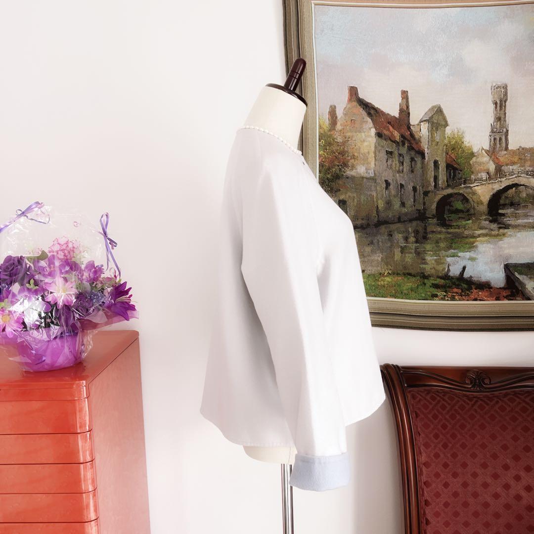 美品　HERMÈSエルメス カシミヤ ショート　ノーカラー　コート　ブルーグレー