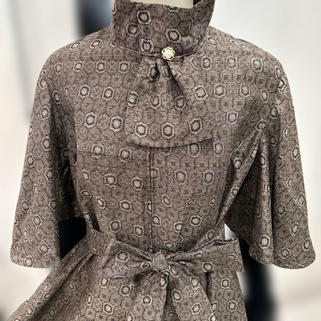 大島紬着物リメイクAラインワンピース