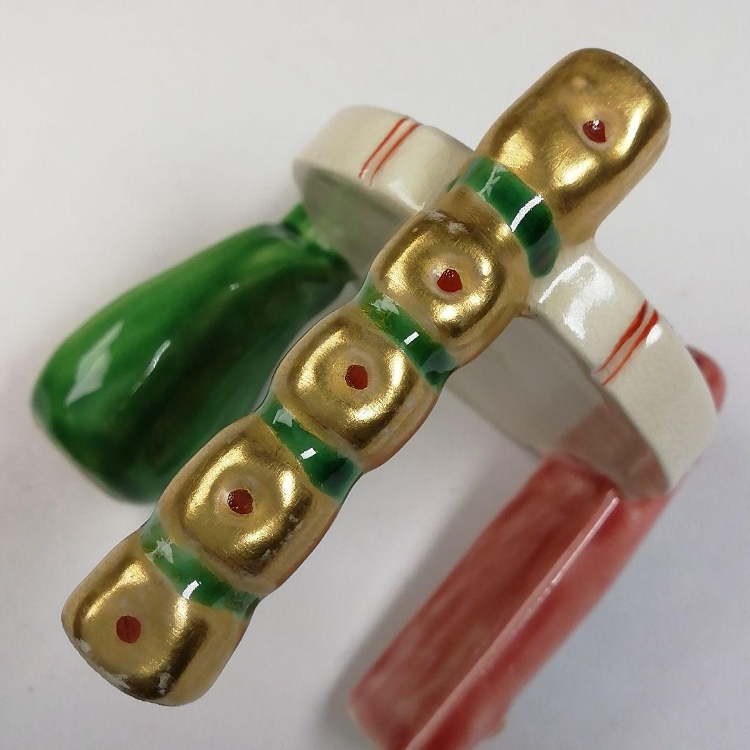 Ｔ７２２　蓋置　『楽器蓋置』『今岡三四郎 造』　共箱　茶道具