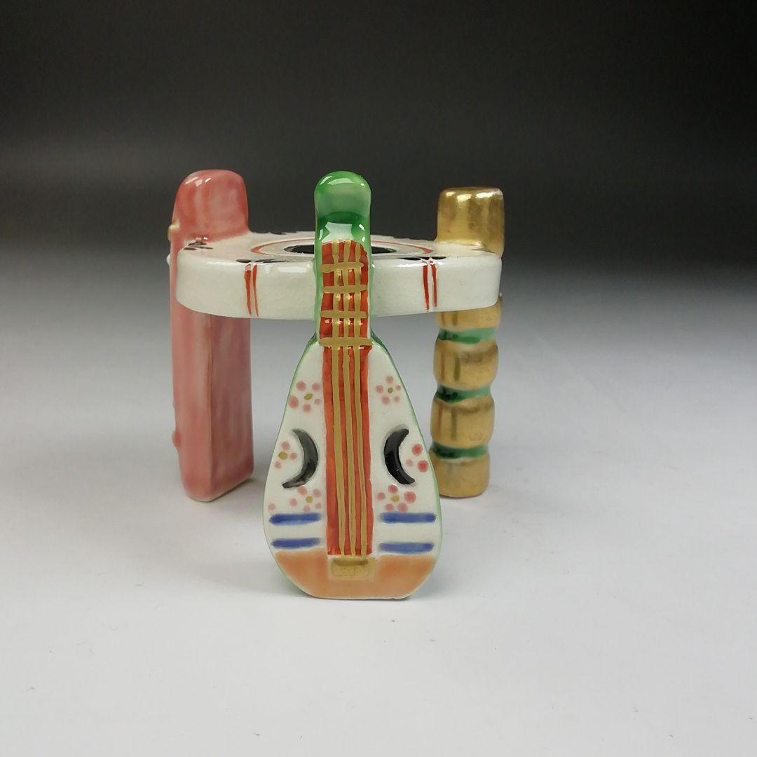 Ｔ７２２　蓋置　『楽器蓋置』『今岡三四郎 造』　共箱　茶道具