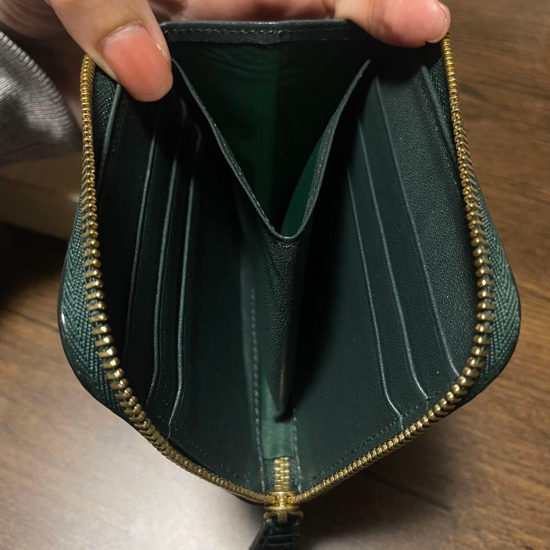 最終値下げ⭐︎ダークグリーン L字ファスナーミニ財布　ルフレ