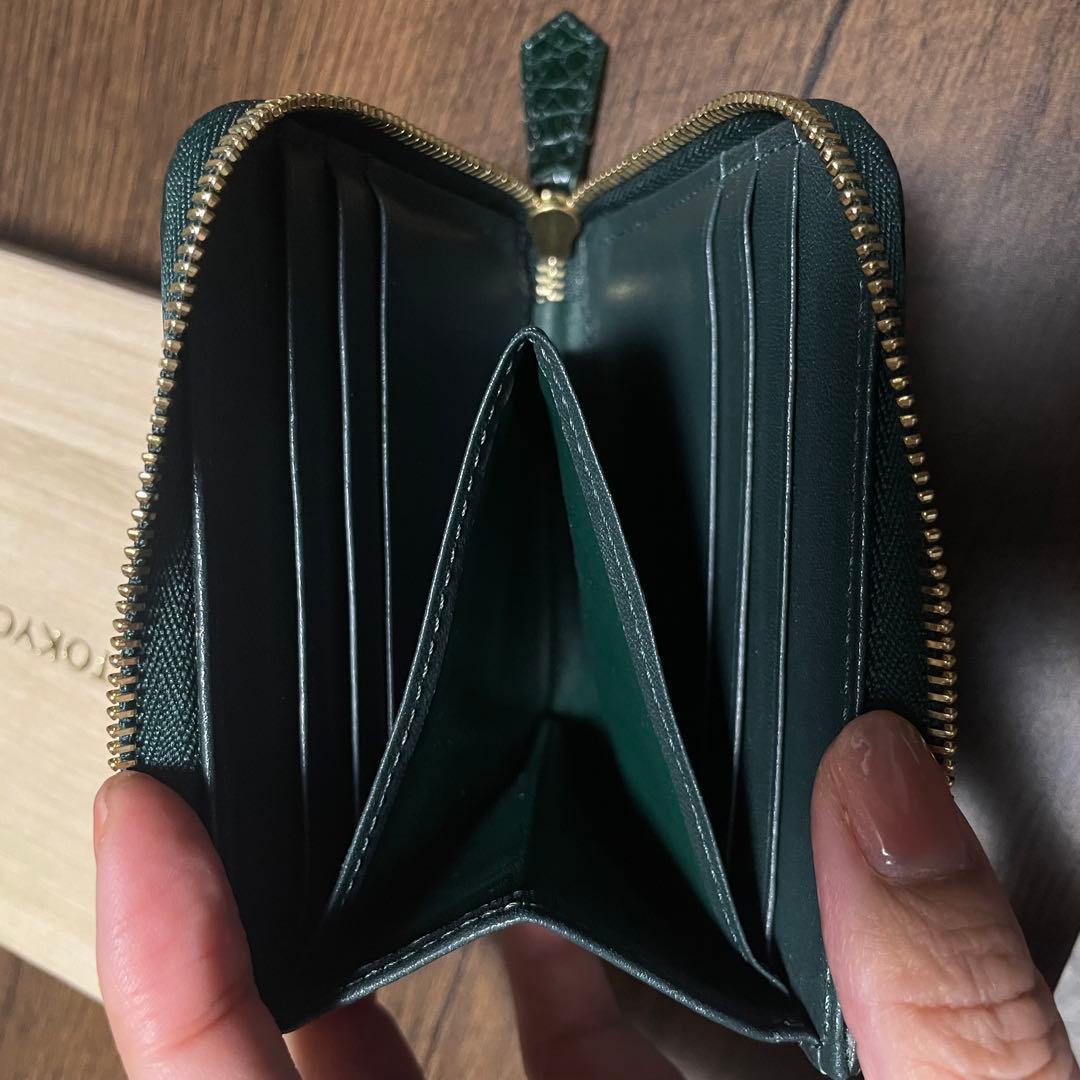 最終値下げ⭐︎ダークグリーン L字ファスナーミニ財布　ルフレ