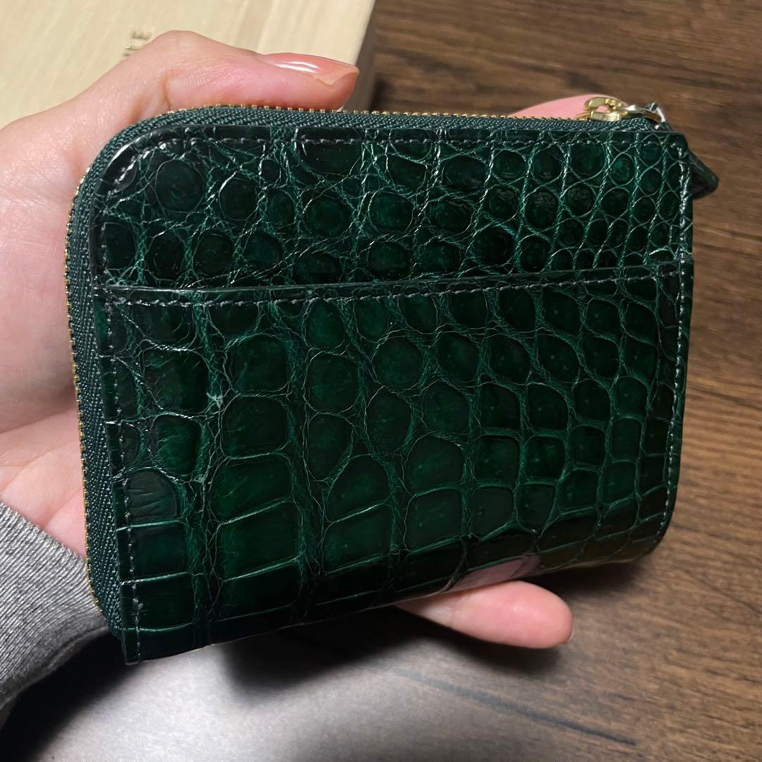 最終値下げ⭐︎ダークグリーン L字ファスナーミニ財布　ルフレ