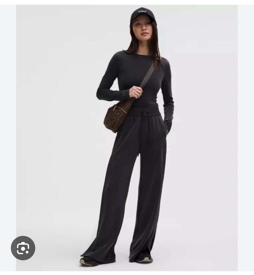 ルルレモン ハイライズワイドレッグパンツ M ブラック