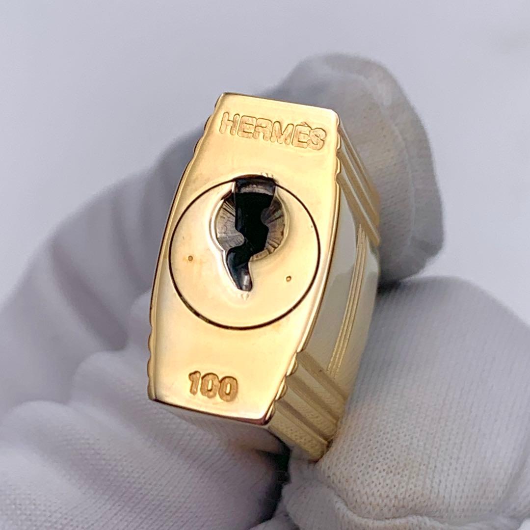 HERMESエルメスカデナ100番ゴールド24Kメッキ鍵付き南京錠