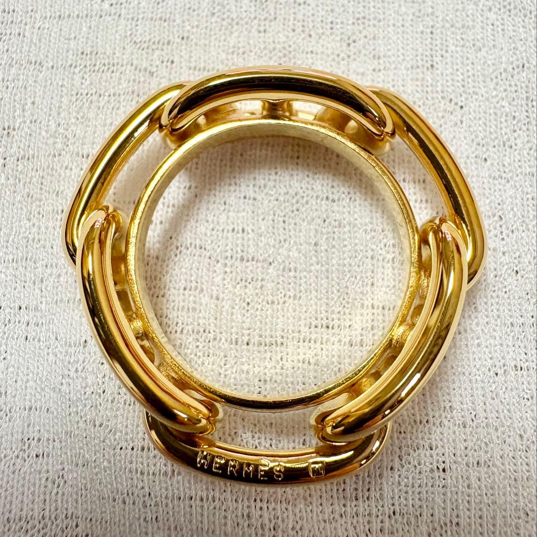 エルメス HERMES シェーヌダンクル スカーフリング ゴールド