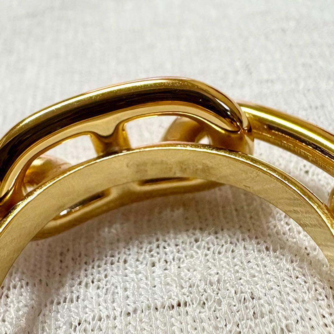 エルメス HERMES シェーヌダンクル スカーフリング ゴールド