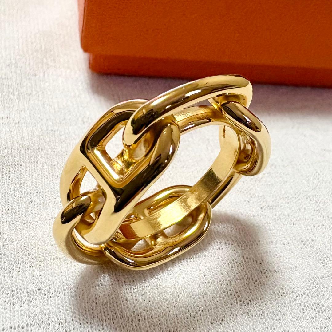 エルメス HERMES シェーヌダンクル スカーフリング ゴールド