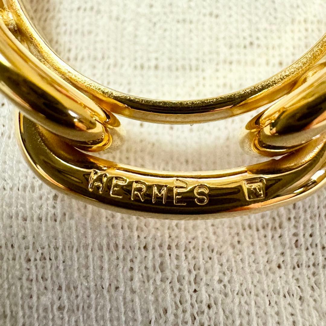 エルメス HERMES シェーヌダンクル スカーフリング ゴールド