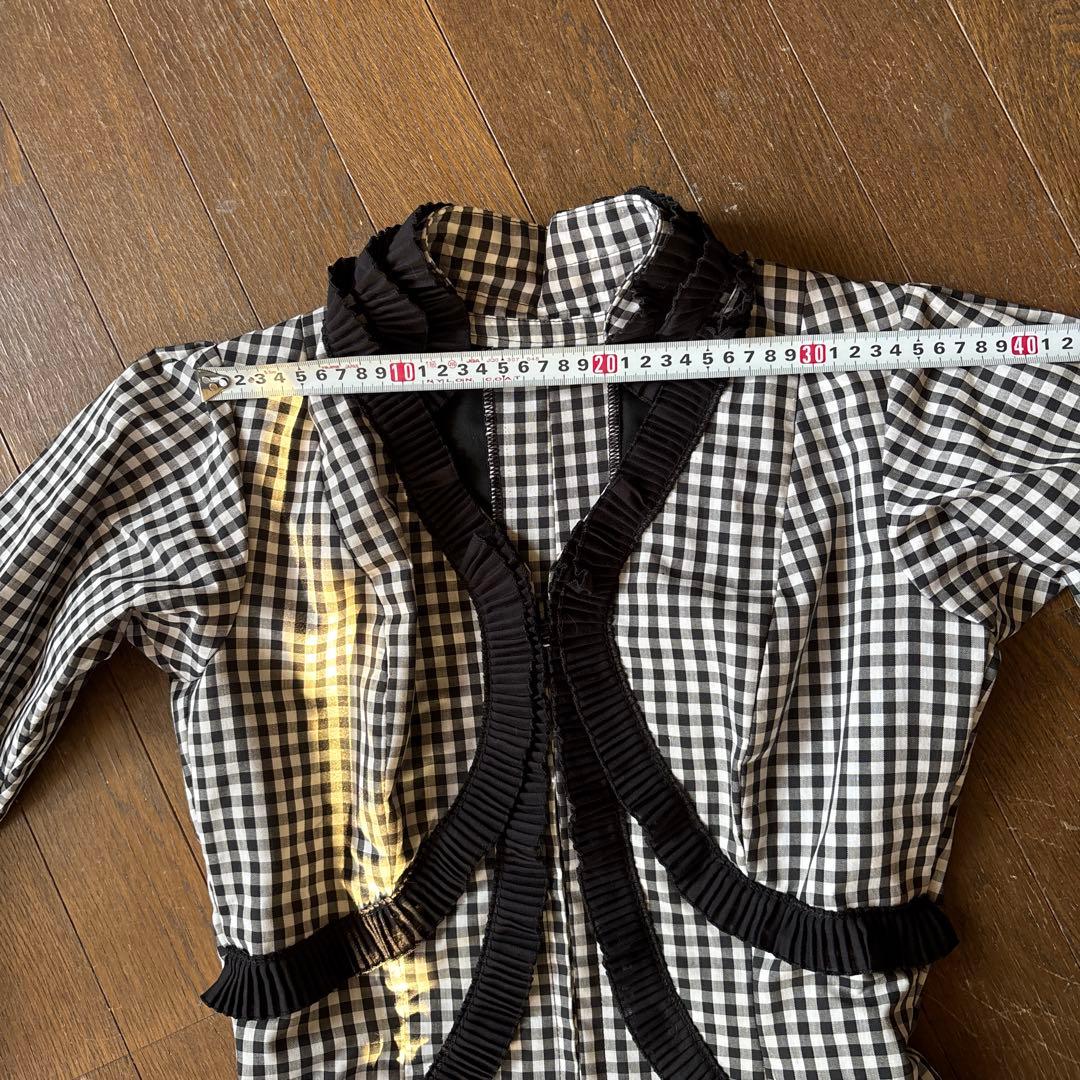 フラメンコツーピース　黒白チェック