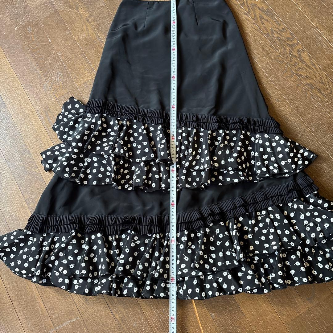 フラメンコツーピース　黒白チェック