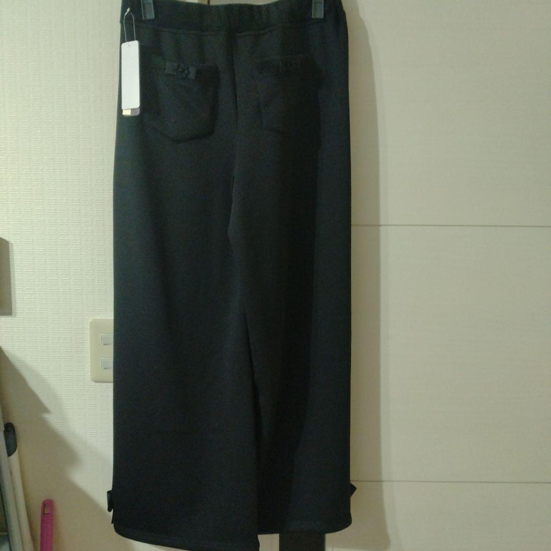 【新品】スーパービューティーリボン使い裏起毛素材パンツブラック44