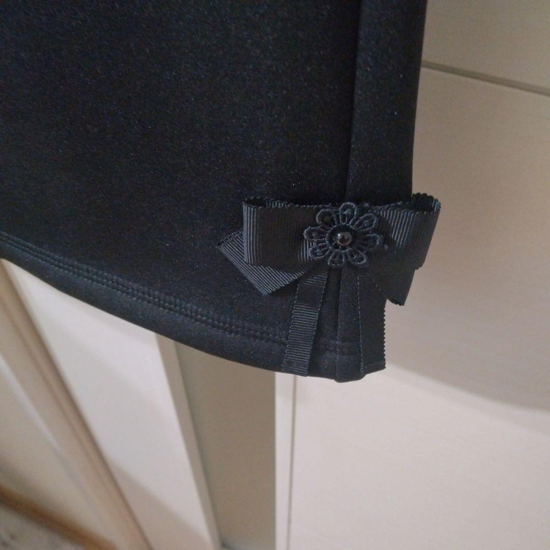 【新品】スーパービューティーリボン使い裏起毛素材パンツブラック44