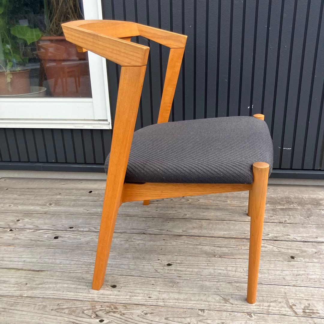 ②④ 2点 北欧レトロ オーク材 無垢材ベントウッドチェアー アームチェア