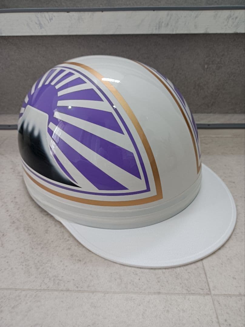 カスタムコルク半　白✘紫富士日章　金ライン